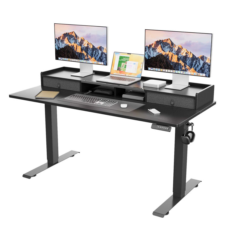 Double sit on sale stand desk